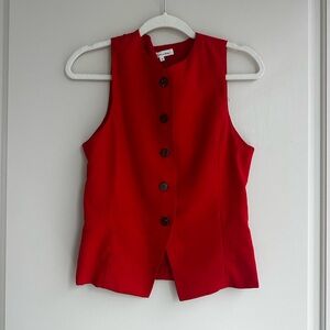 Mimosa Red Linen Vest Top Small